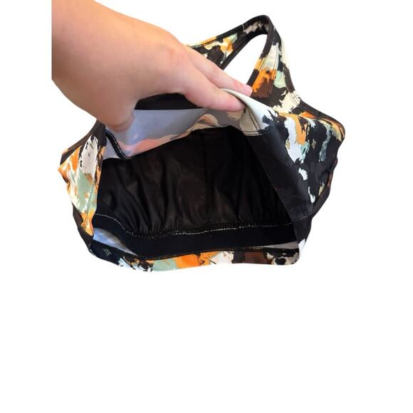 Nine West Active Racerback Sports Bra Medium Multicolor Abstract Print Stretch - Picture 4 of 5